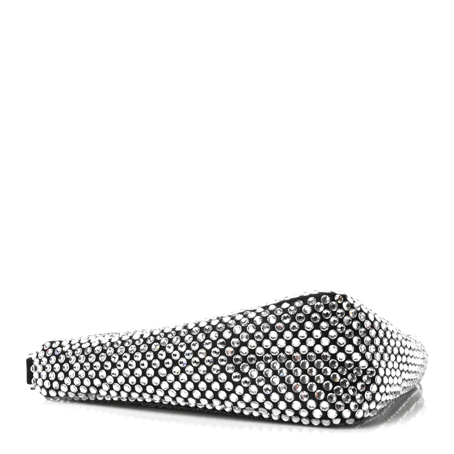 Satin Crystal Triangle Pouch Cristal