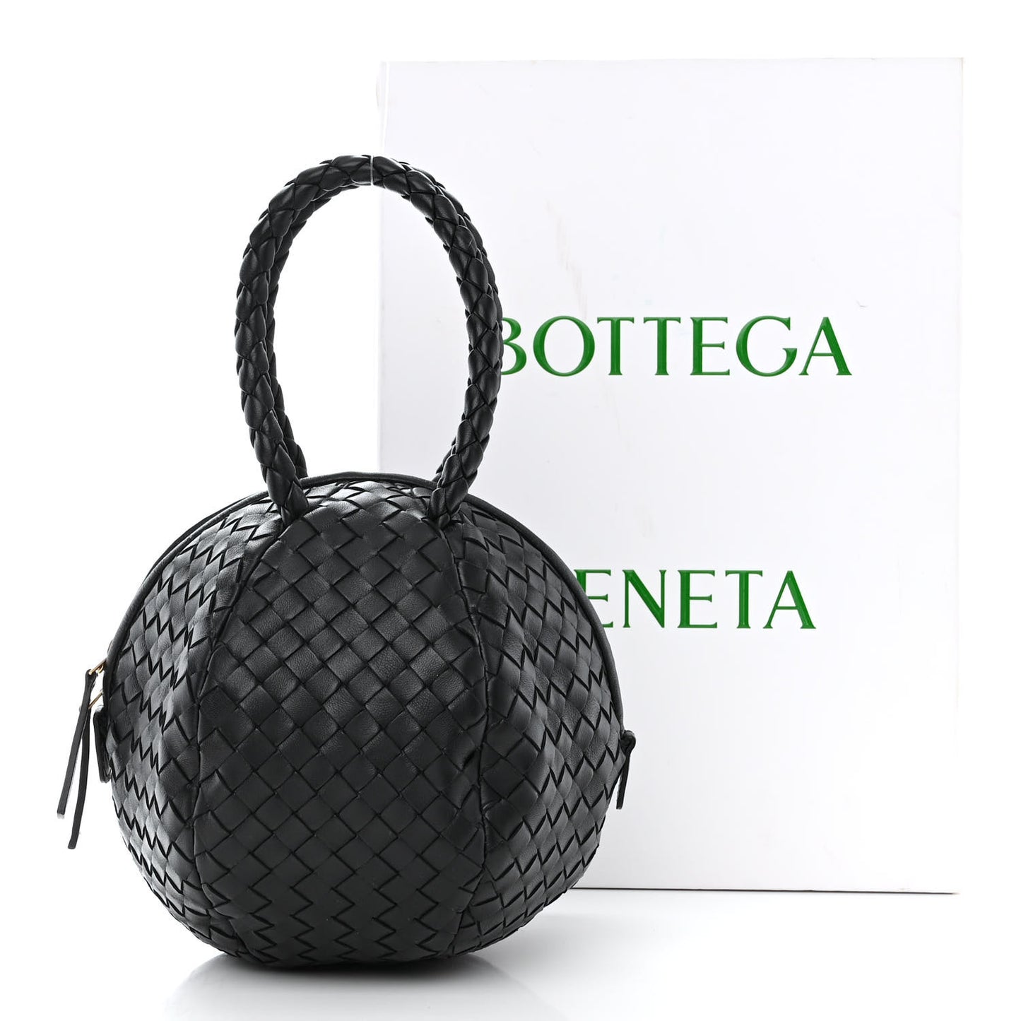 Nappa Intrecciato Mava Top Handle Bag Black