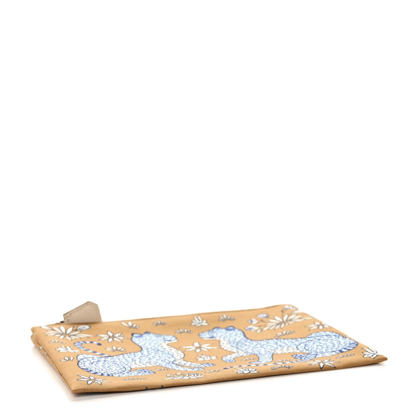 Silk Les Leopards Silky Pocket Cosmetic Case Chai Bleu Royal Nata