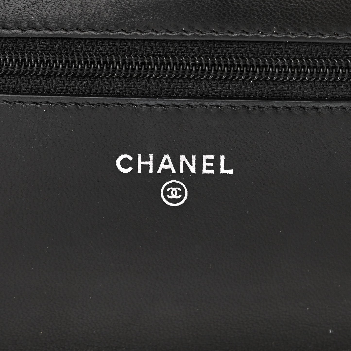 Lambskin Quilted Wallet On Chain WOC Black