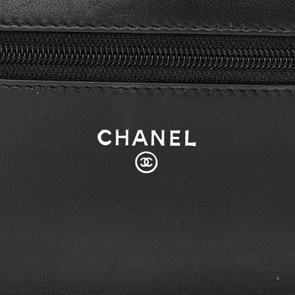 Chanel Lambskin Quilted Wallet On Chain WOC Black 6 of 16