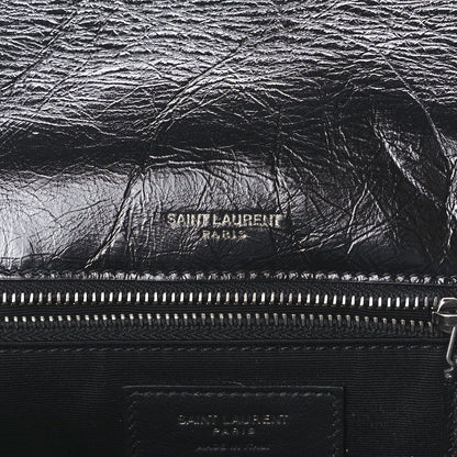 Saint Laurent Crinkled Calfskin Matelasse Monogram Medium Niki Chain Satchel Black 6 of 13
