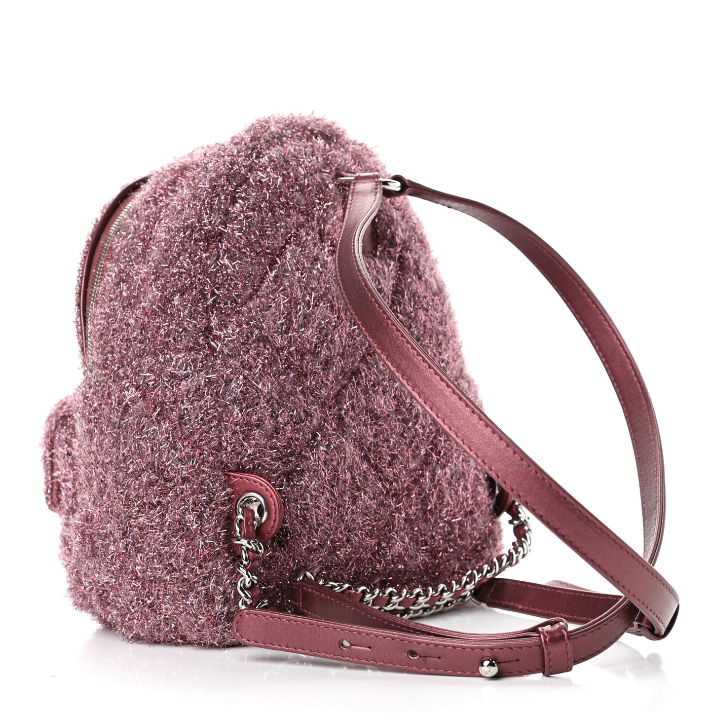 Lurex Knit Mini Pluto Glitter Backpack Pink