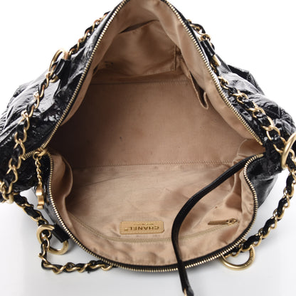 Chanel Vinyl Medium Rock and Chain Bowler Black 7 of 12