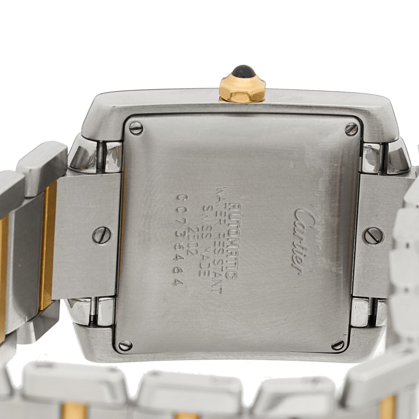 Stainless Steel 18K Yellow Gold 28mm Tank Francaise Automatic Watch