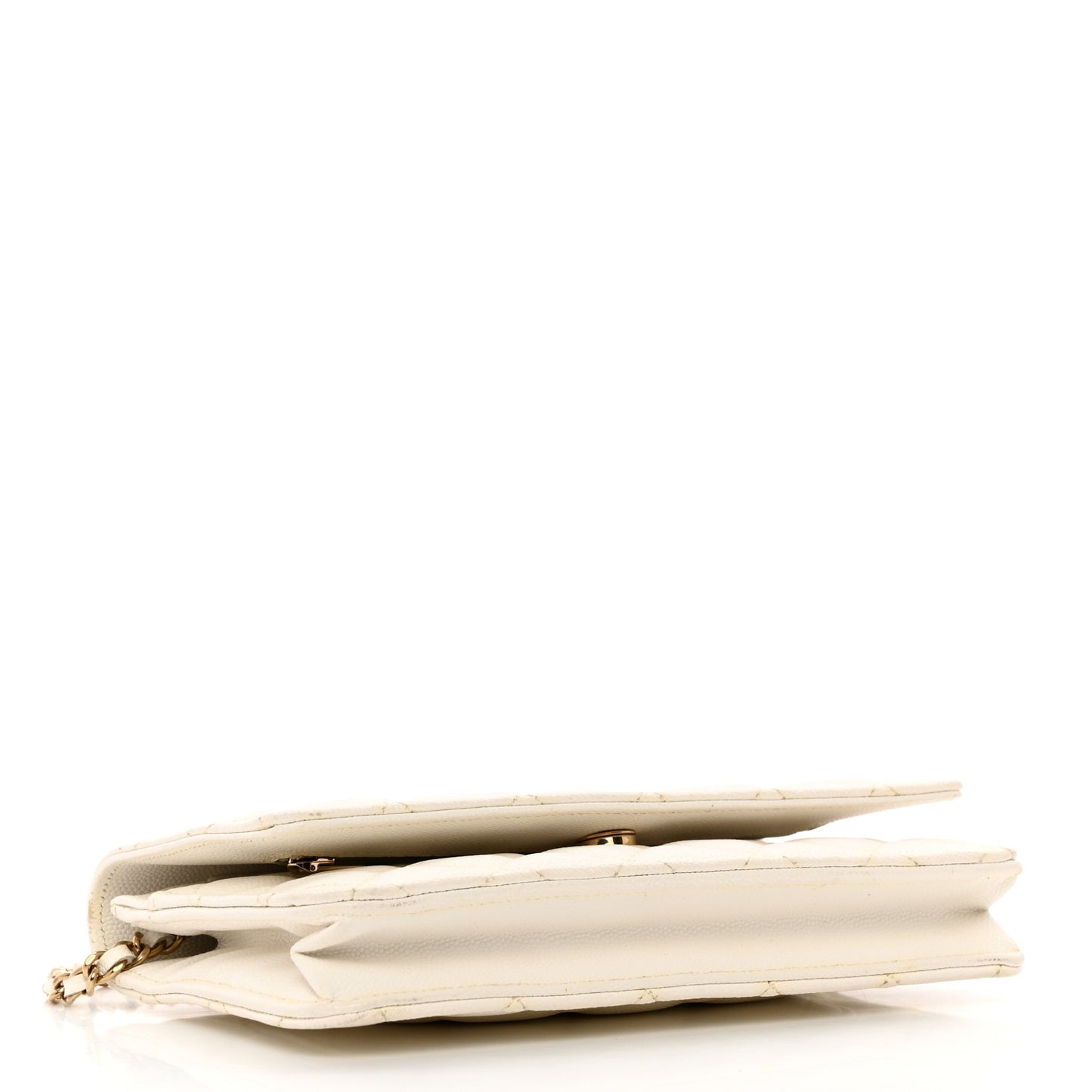 Caviar Quilted Wallet On Chain WOC White