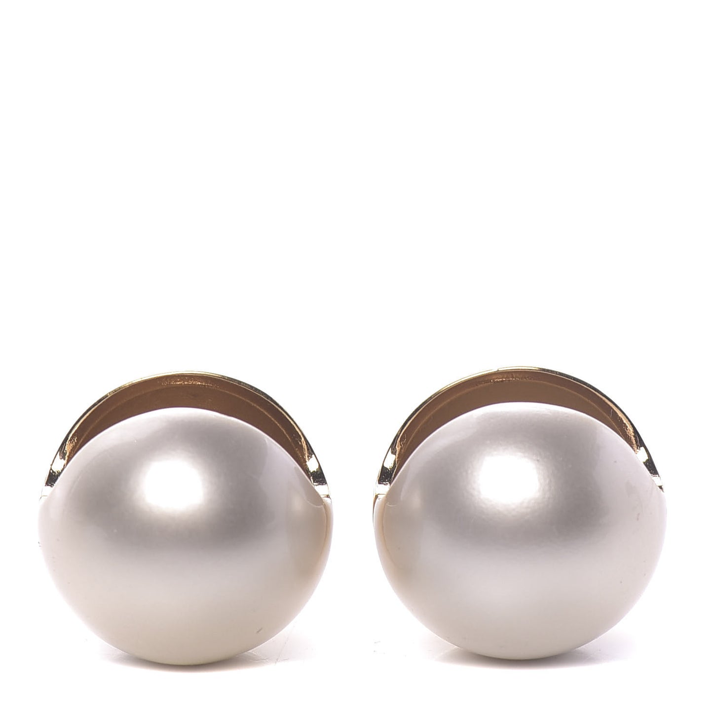 Metal Pearl Planete LV Earrings Gold