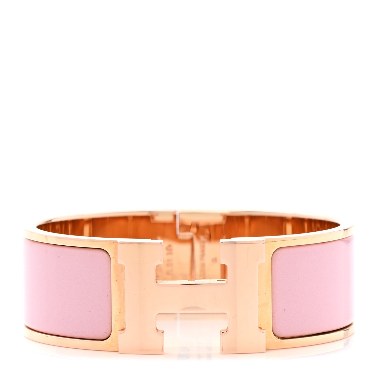 Enamel Wide Clic Clac H Bracelet PM Rose Dragee