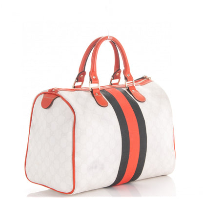 Gucci GG Plus Monogram Web Stripe Medium Joy Boston Orange 3 of 11