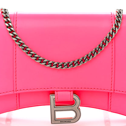 Balenciaga Shiny Box Calfskin XS Hourglass Wallet On Chain Fluo Pink 7 of 9