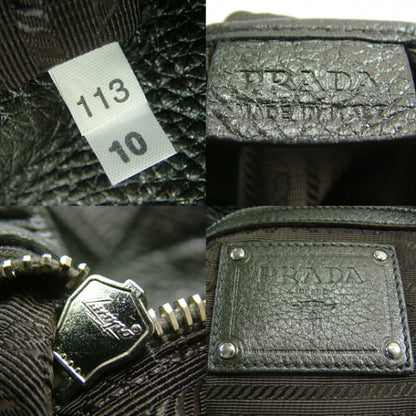 Prada Cervo Shine Metallic Vitadino Tote Grey 10 of 10