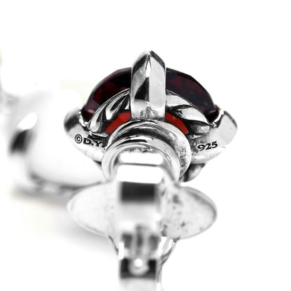 David Yurman Sterling Silver Garnet Quartz Onyx Chatelaine Triple Drop Earrings 4 of 4