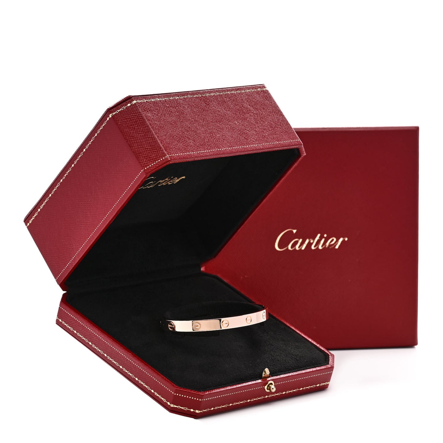 18K Pink Gold LOVE Cuff Bracelet 19