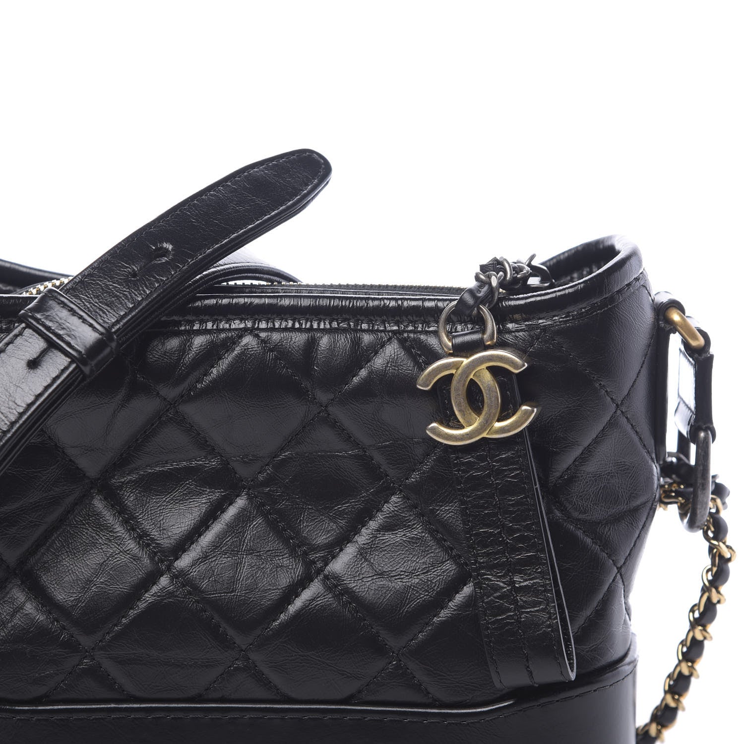 Chanel Aged Calfskin Quilted Small Gabrielle Hobo Black 8 of 12
