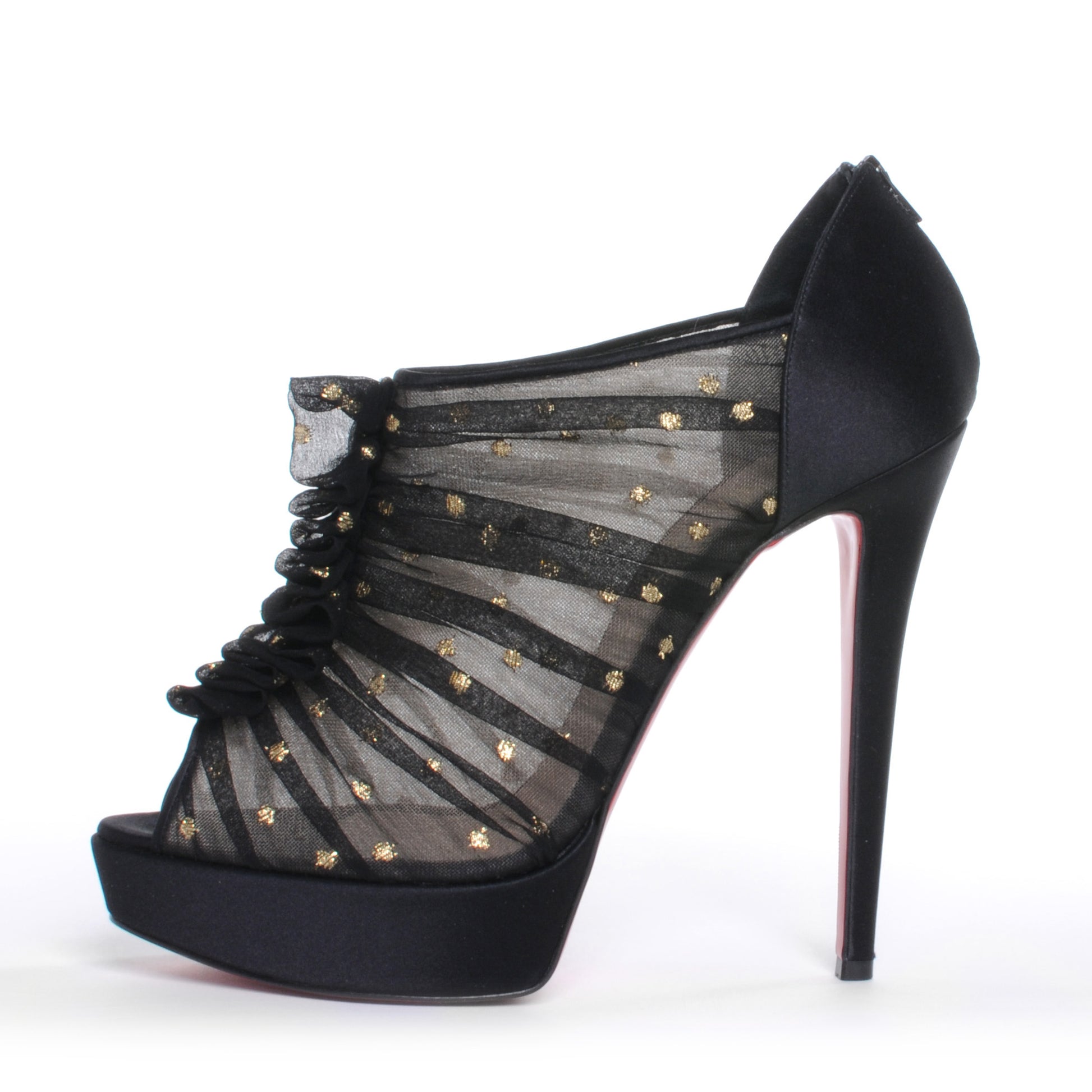 Christian Louboutin Crepe Satin Chiffon Canon 140 Heels 40 1 of 7