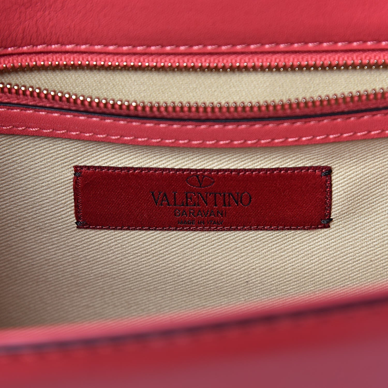 Valentino Garavani Vitello Medium Glam Lock Rockstud Flap Deep Rose Scarlet Grey Green 6 of 10