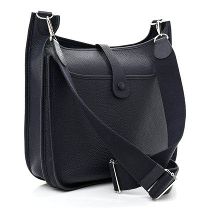 Hermes Taurillon Clemence Evelyne III GM Bleu Nuit 3 of 12