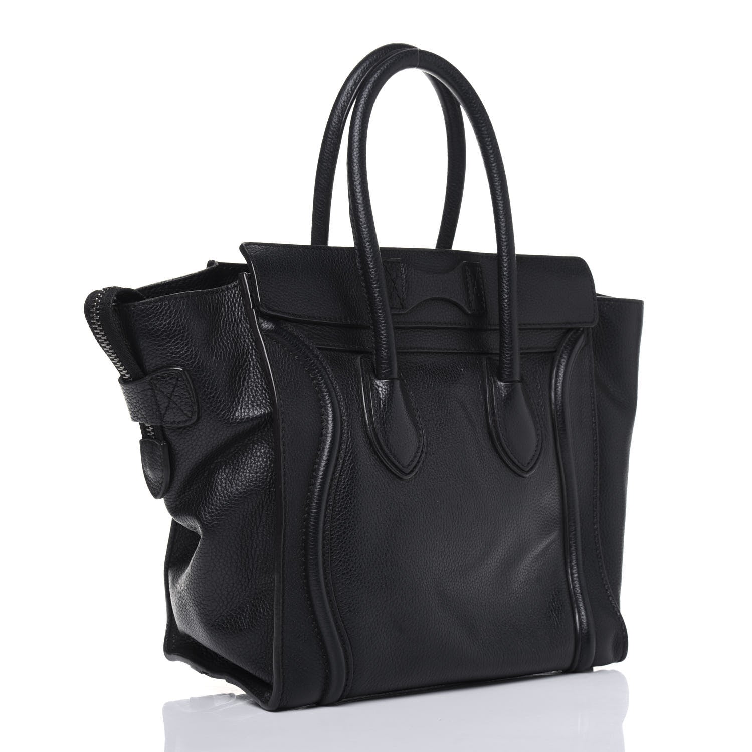 Celine Drummed Calfskin Micro Luggage Black 3 of 26