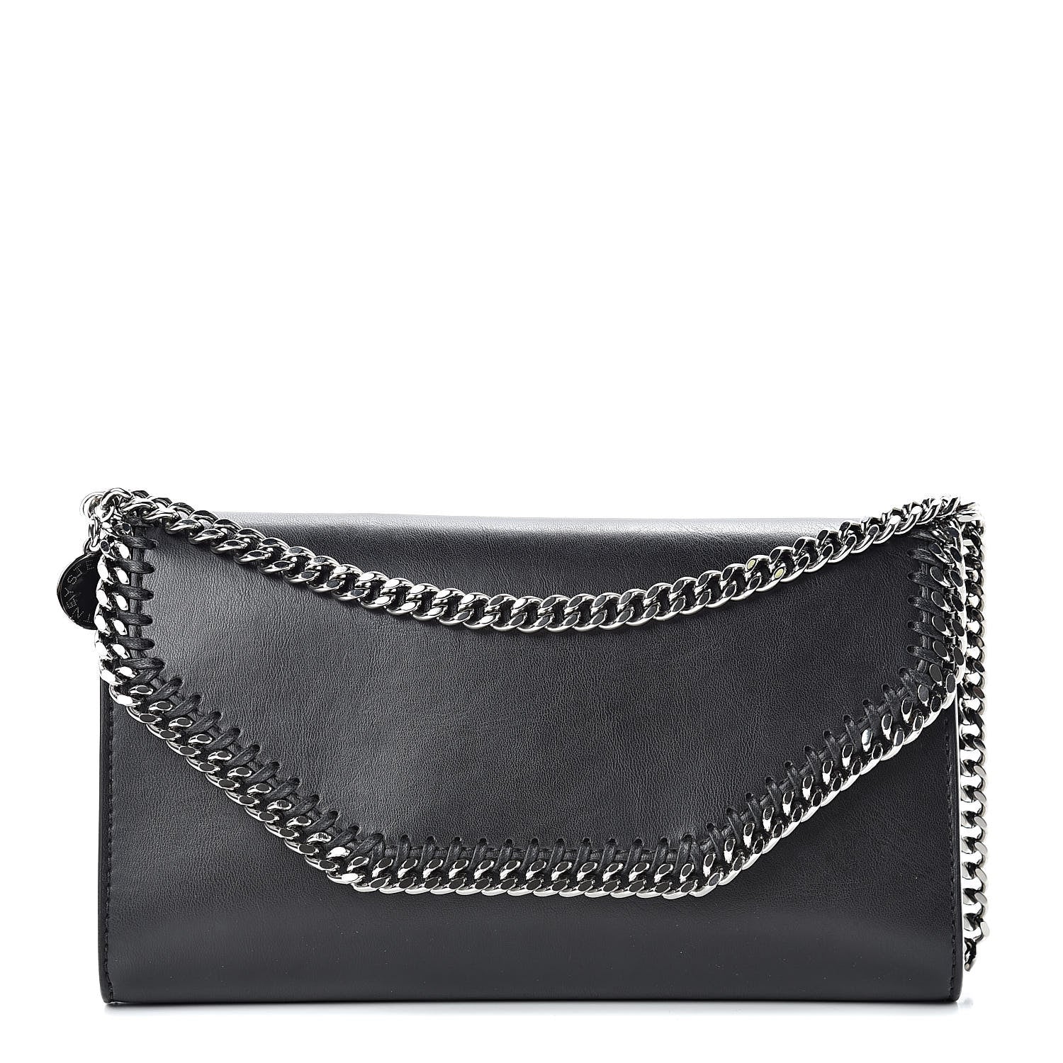 Stella McCartney Eco Alter Nappa Falabella Clutch with Chain Bag Black 1 of 10