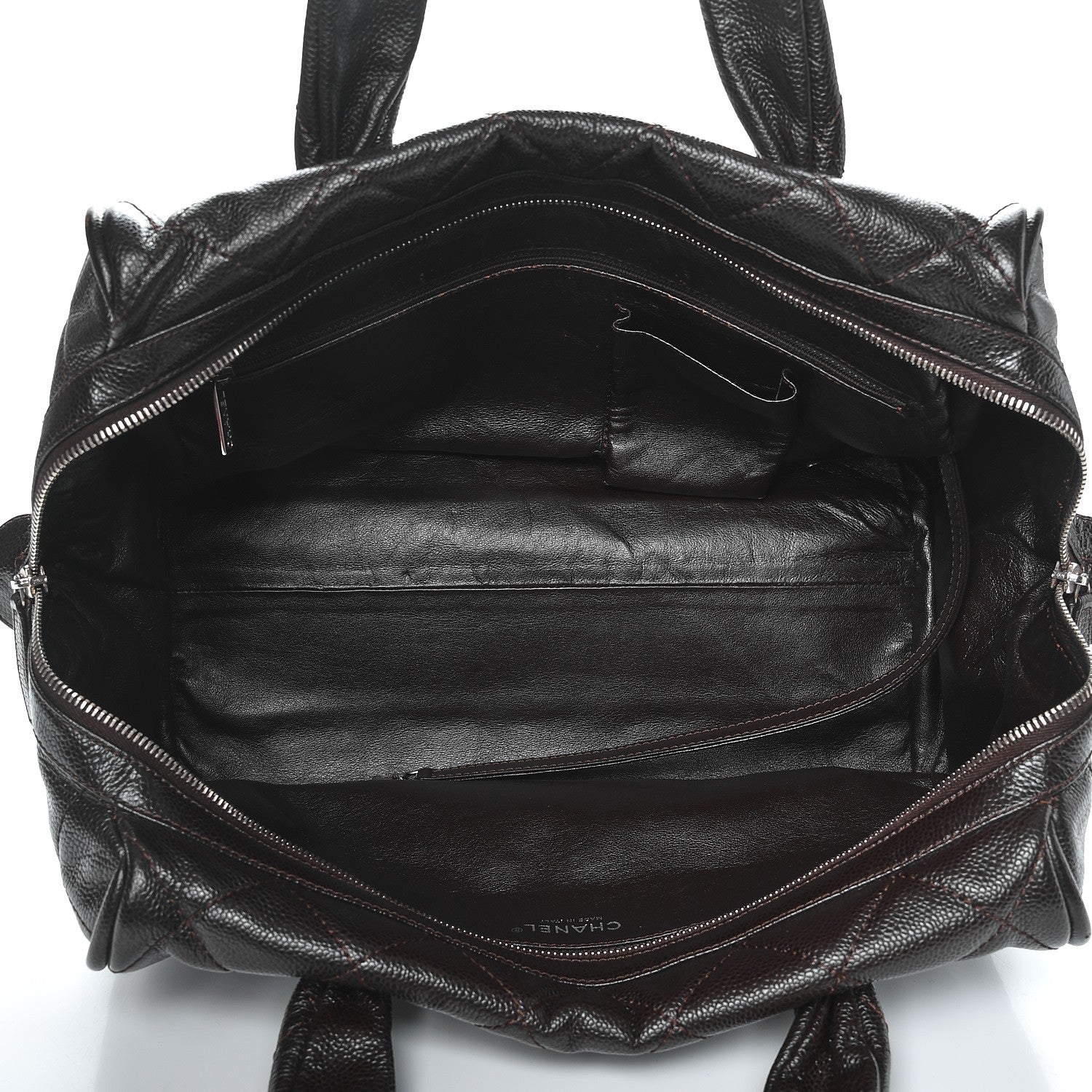 Chanel Caviar Quilted CC Timeless Bowler Brown 5 of 11