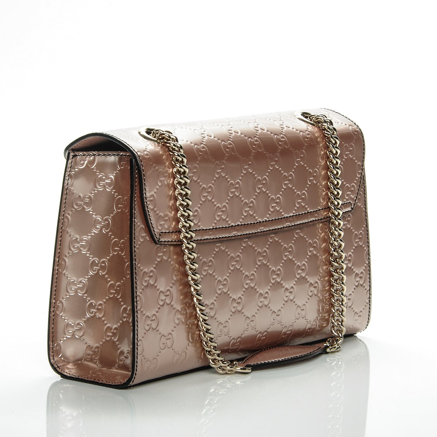 Shine Guccissima Medium Emily Chain Shoulder Bag Dark Cipria