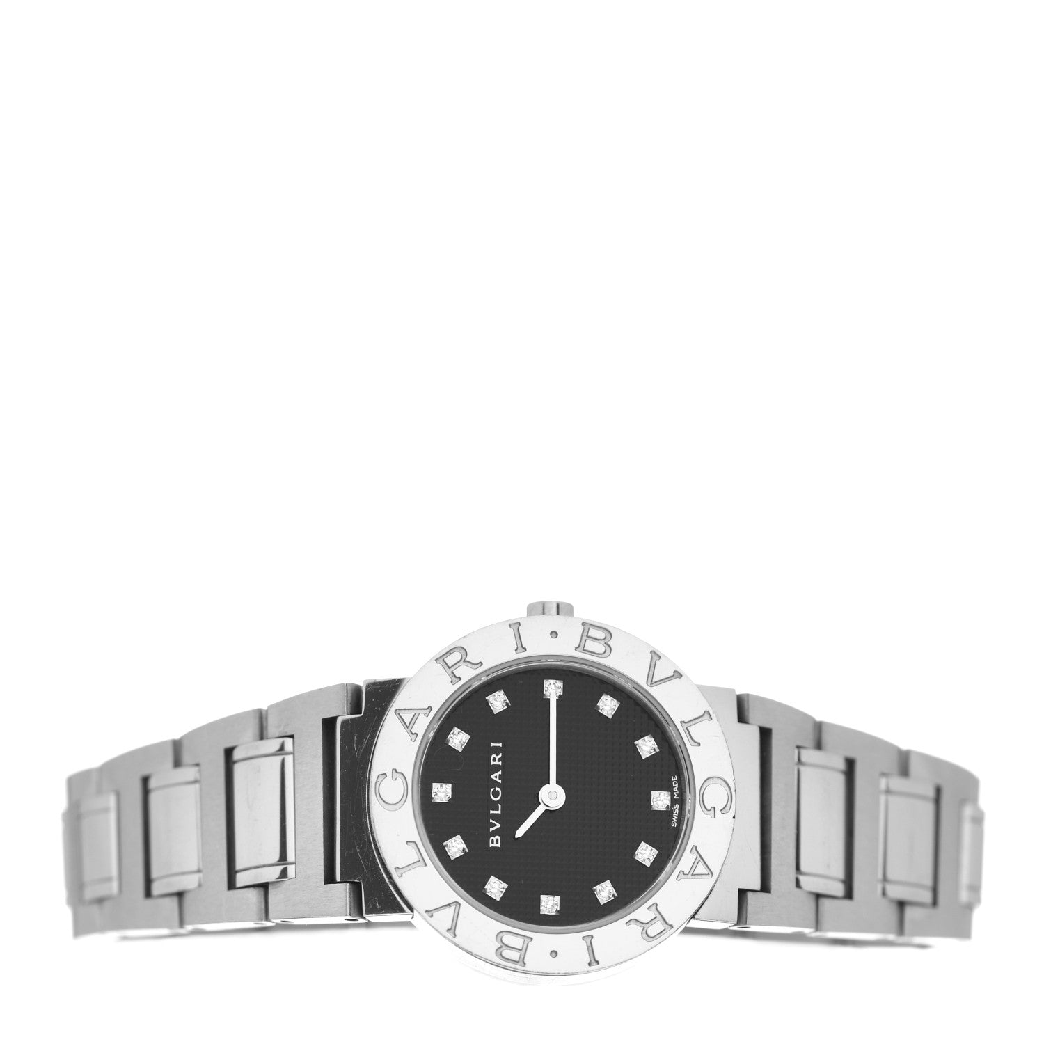 Bulgari Stainless Steel Diamond 26mm Quartz Watch Black 2 of 5