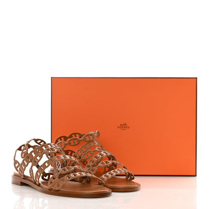 Hermes Nappa Chaine d'Ancre Kalliste Sandals 39 Gold 8 of 8