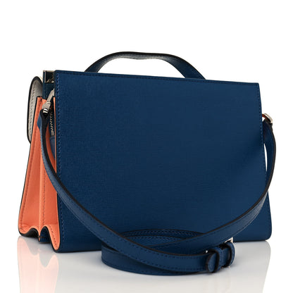 Fendi Vitello Elite Flamingo Colorblock Mini Demi Jour Shoulder Bag White Grey 3 of 13