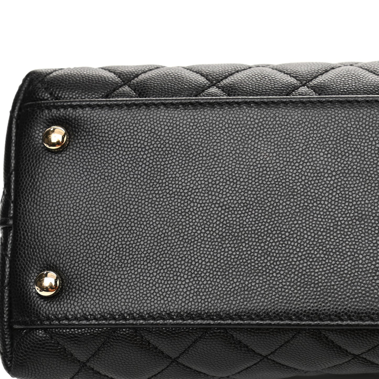 Caviar Quilted Medium Coco Handle Flap Black