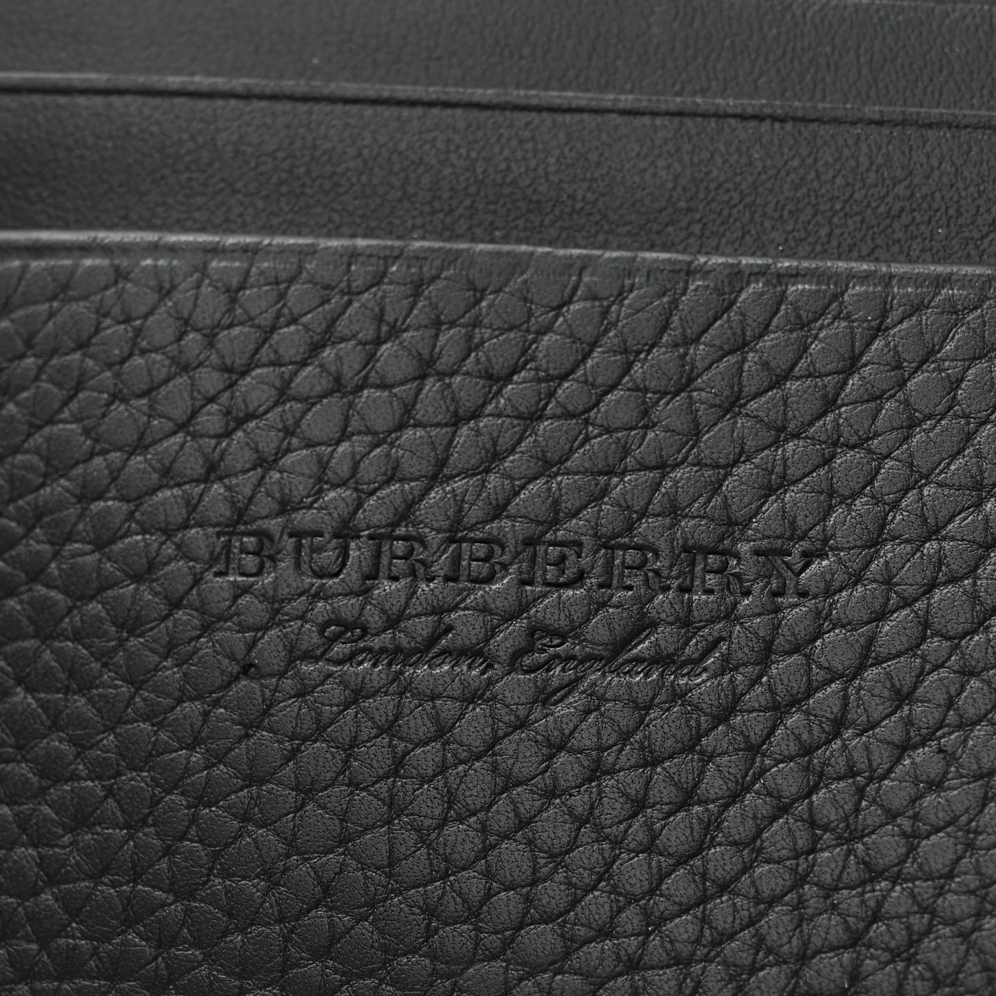 Soft Grained Calfskin Logo Embossed Lakeside Wallet Black