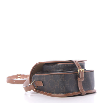 Celine Triomphe Canvas Medium Folco Bag Tan 4 of 9