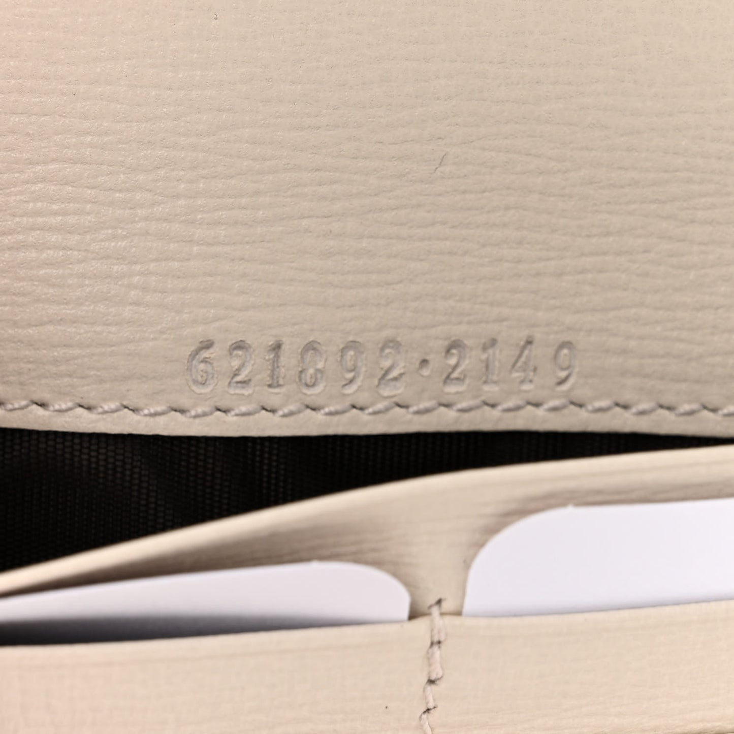 GG Supreme Monogram Azalea Calfskin Horsebit 1955 Wallet On Chain Beige Ebony Mystic White