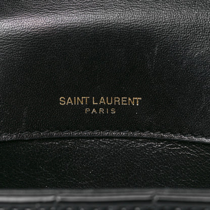 Saint Laurent Patent Calfskin Matelasse Monogram Small Vicky Chain Bag Black 6 of 12