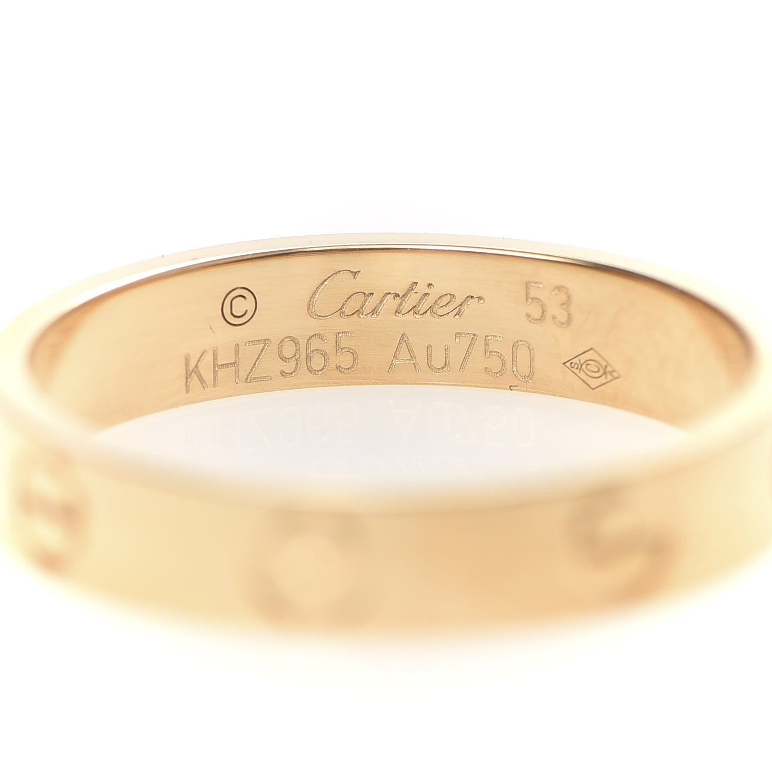 Cartier 18K Yellow Gold 3.5mm LOVE Wedding Band Ring 53 6.5 4 of 4