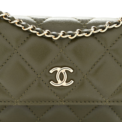 Chanel Lambskin Quilted Clutch With Chain Green 9 of 11