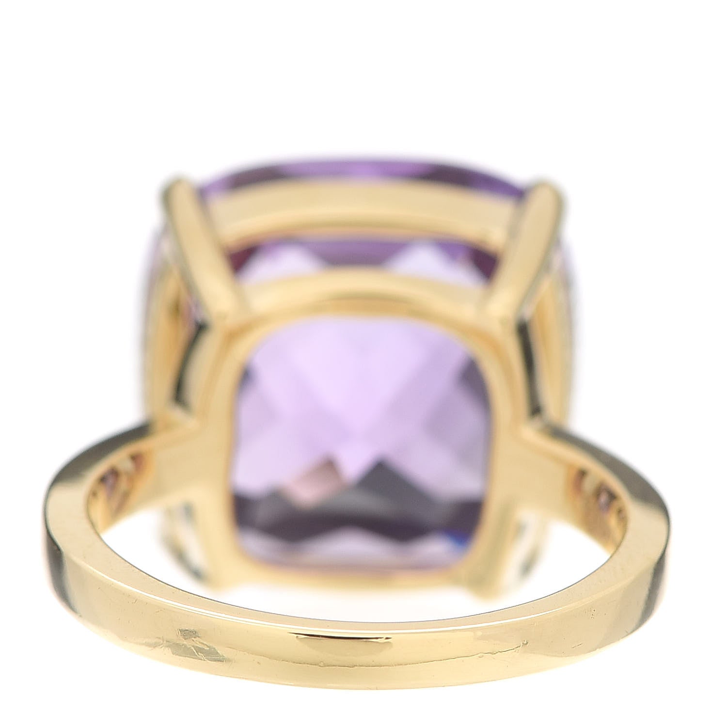 Tiffany 18K Yellow Gold Amethyst Sparklers Cocktail Ring 50 5.5 3 of 6