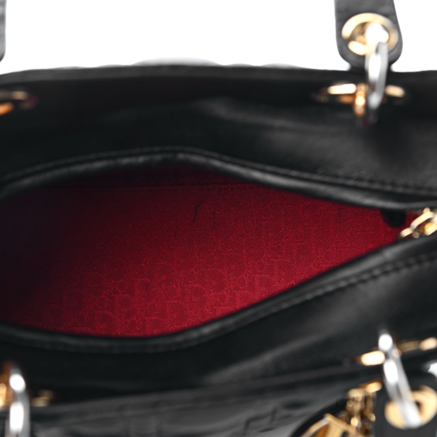 Christian Dior Lambskin Cannage Medium Lady Dior Black 4 of 8