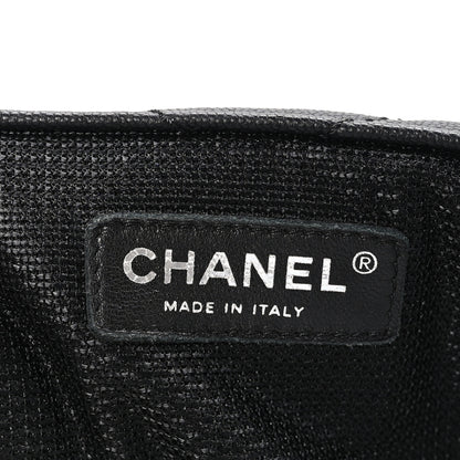 Chanel Calfskin Chevron Quilted XXL Travel Flap Bag Black 7 of 11