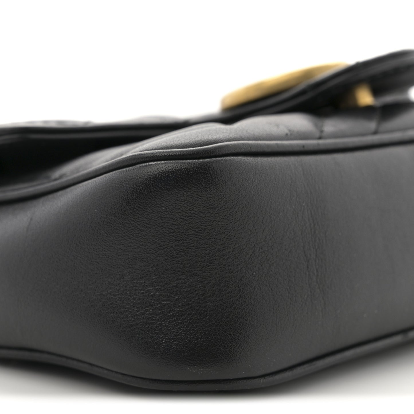 Calfskin Matelasse Super Mini GG Marmont Shoulder Bag Black