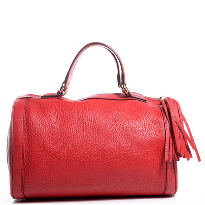 Gucci Pebbled Calfskin Medium Soho Boston Red 1 of 7