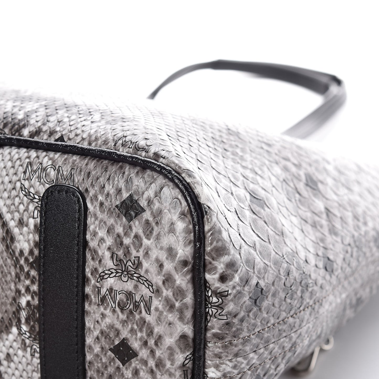 Visetos Snakeskin Embossed Medium Shopper Tote Grey
