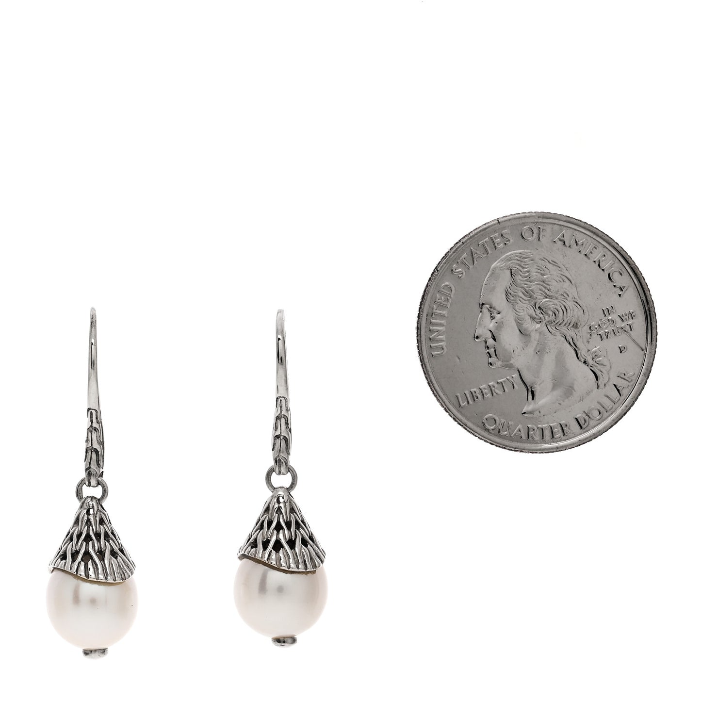 Sterling Silver Freshwater Cultured Pearl Classic Chain Drop Earrings