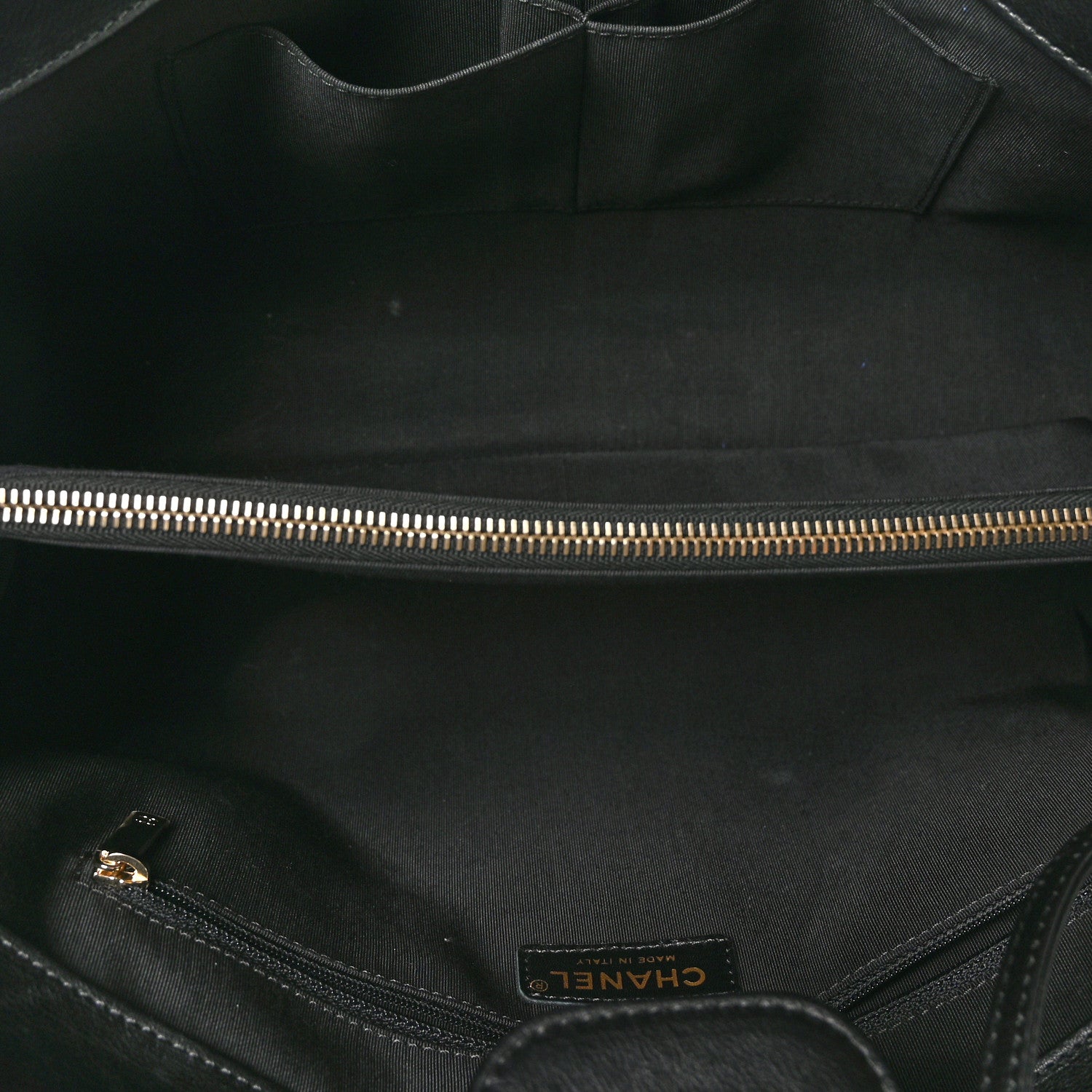 Chanel Grained Calfskin Stitched Large Label Click Shopper Tote Black 5 of 10