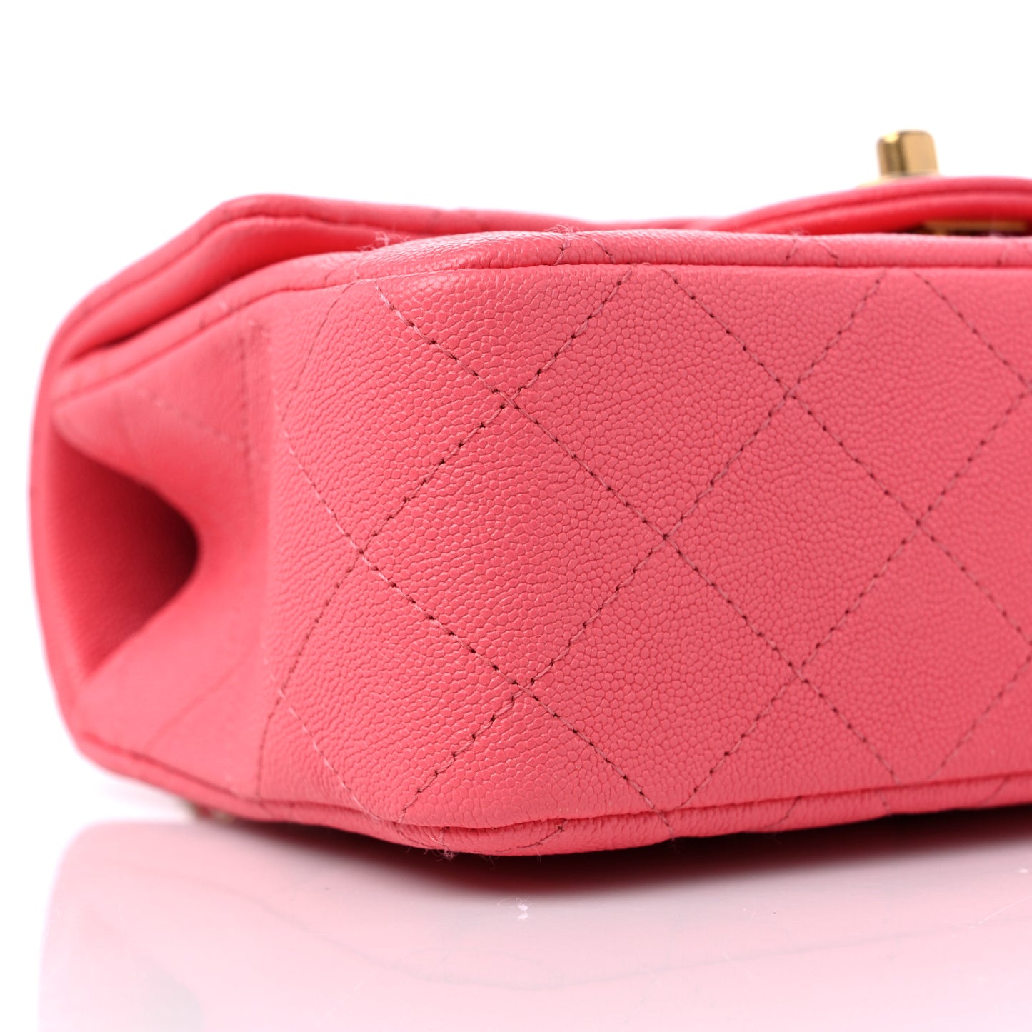 Caviar Quilted Mini Top Handle Rectangular Flap Pink