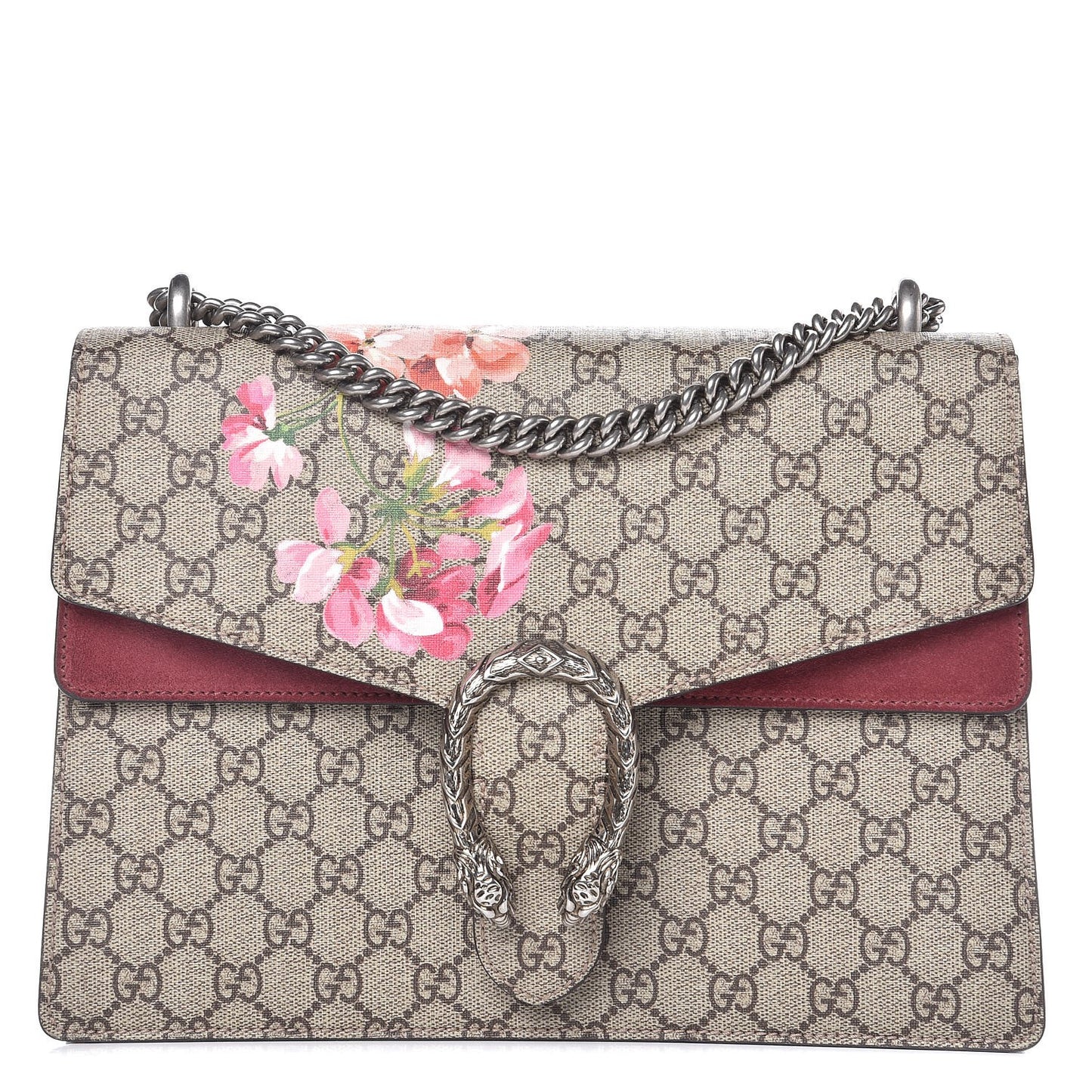 GG Supreme Monogram Blooms Medium Dionysus Shoulder Bag Beige Multicolor Dry Rose