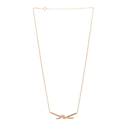 Tiffany 18K Rose Gold Knot Necklace 3 of 5