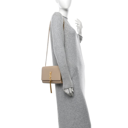 Saint Laurent Smooth Calfskin Medium Classic Monogram Kate Tassel Satchel Nude Powder 2 of 13
