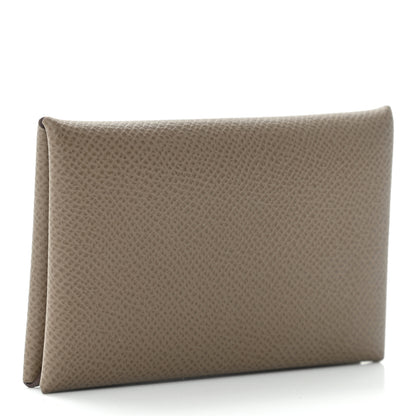 Hermes Epsom Calvi Card Case Etoupe 3 of 10