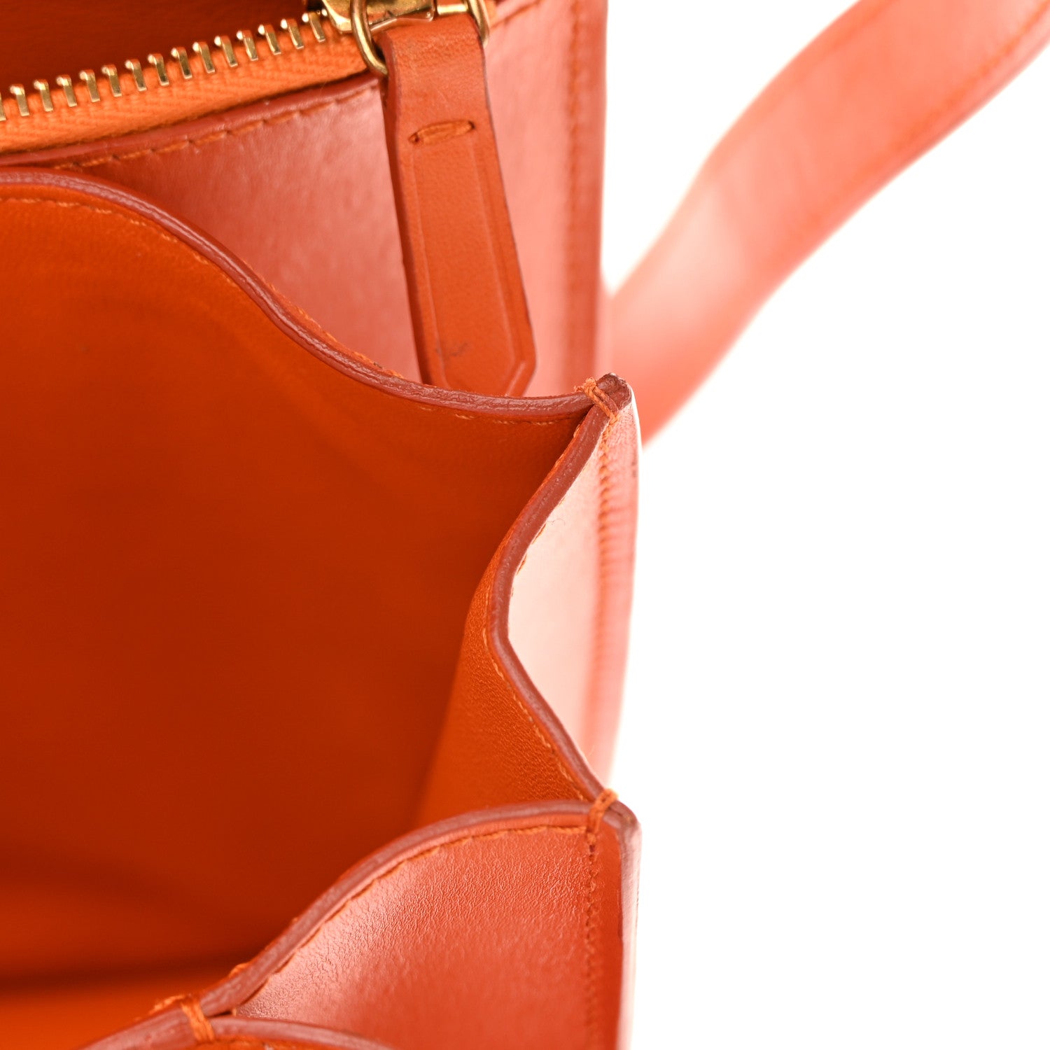 Celine Box Calfskin Medium Classic Box Flap Bag Orange 10 of 23