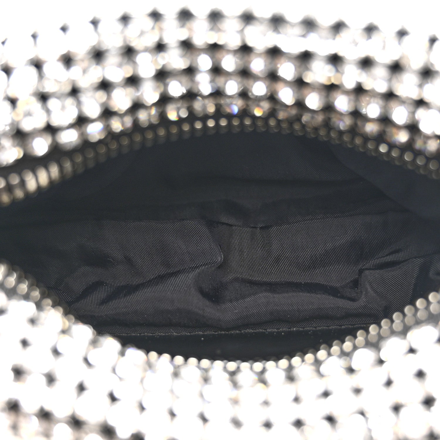 Alexander Wang Mesh Crystal Rhinestone Mini Heiress Pouch Black Silver 5 of 9